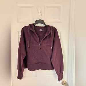 NWT Old Navy Active Maroon Boxwood Dynamic Fleece Half-Zip Hoodie
